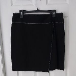 White House Black Market Black Pencil Skirt with Trim Detail
